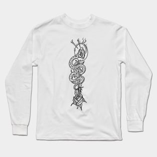 Traditional Snake & Rose Tattoo Long Sleeve T-Shirt